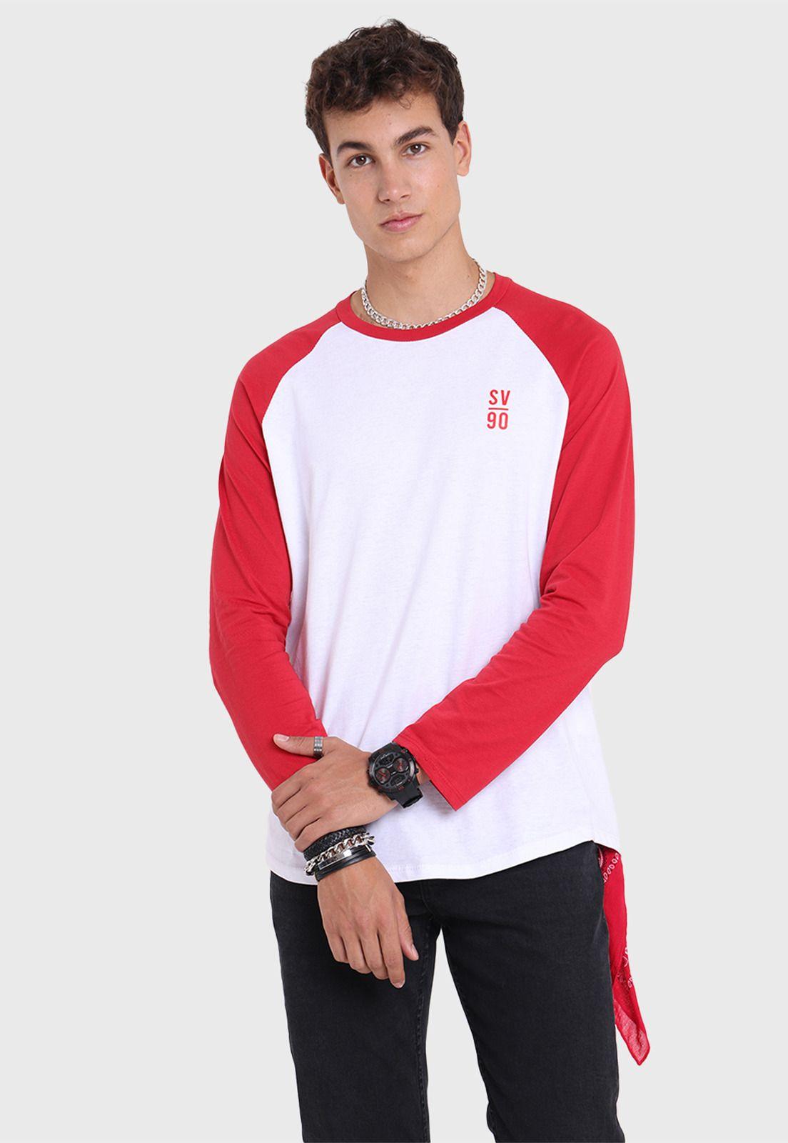 Polera Manga Larga Bicolor Hombre Soviet SPO2734BL-0