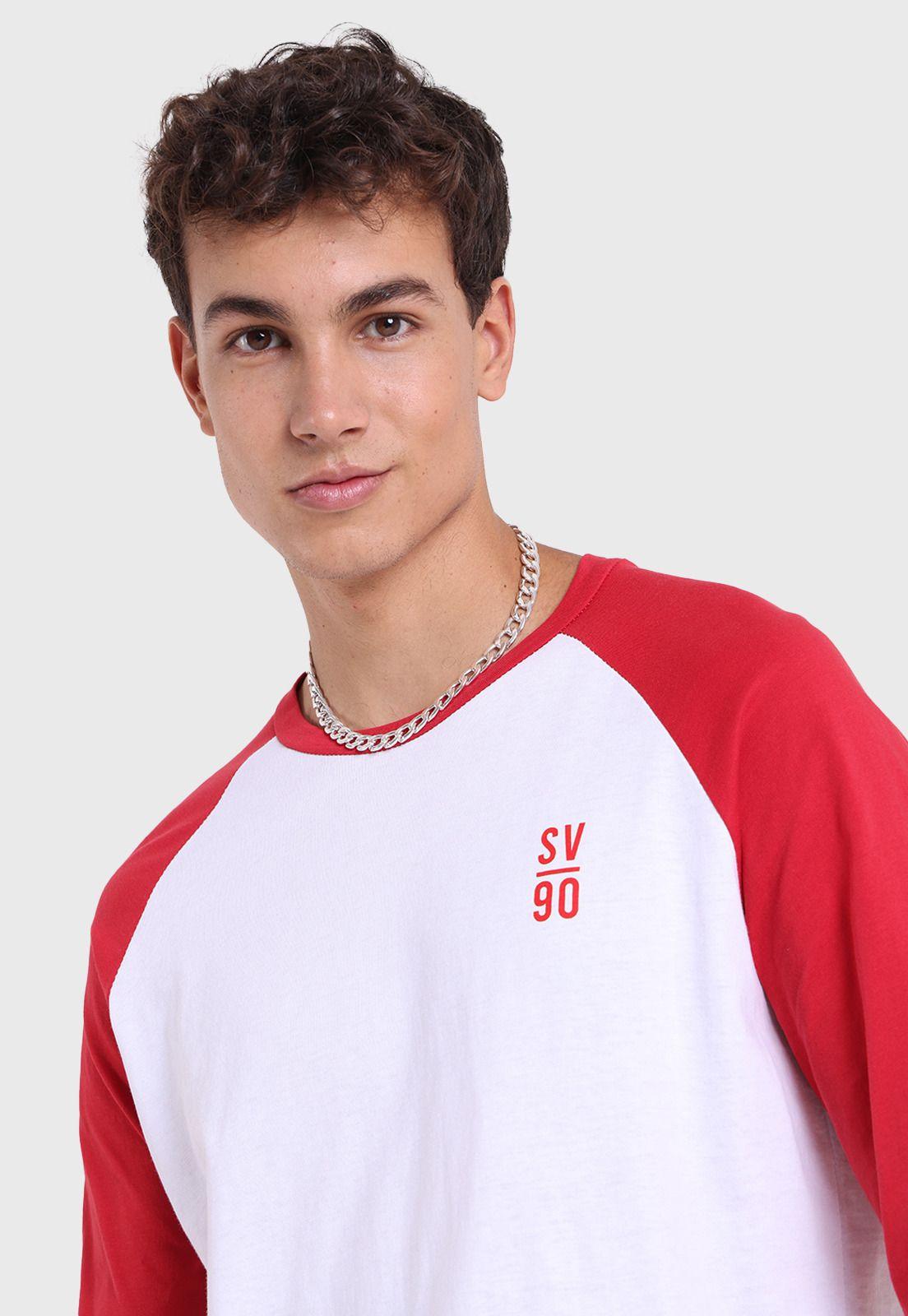 Polera Manga Larga Bicolor Hombre Soviet SPO2734BL-2