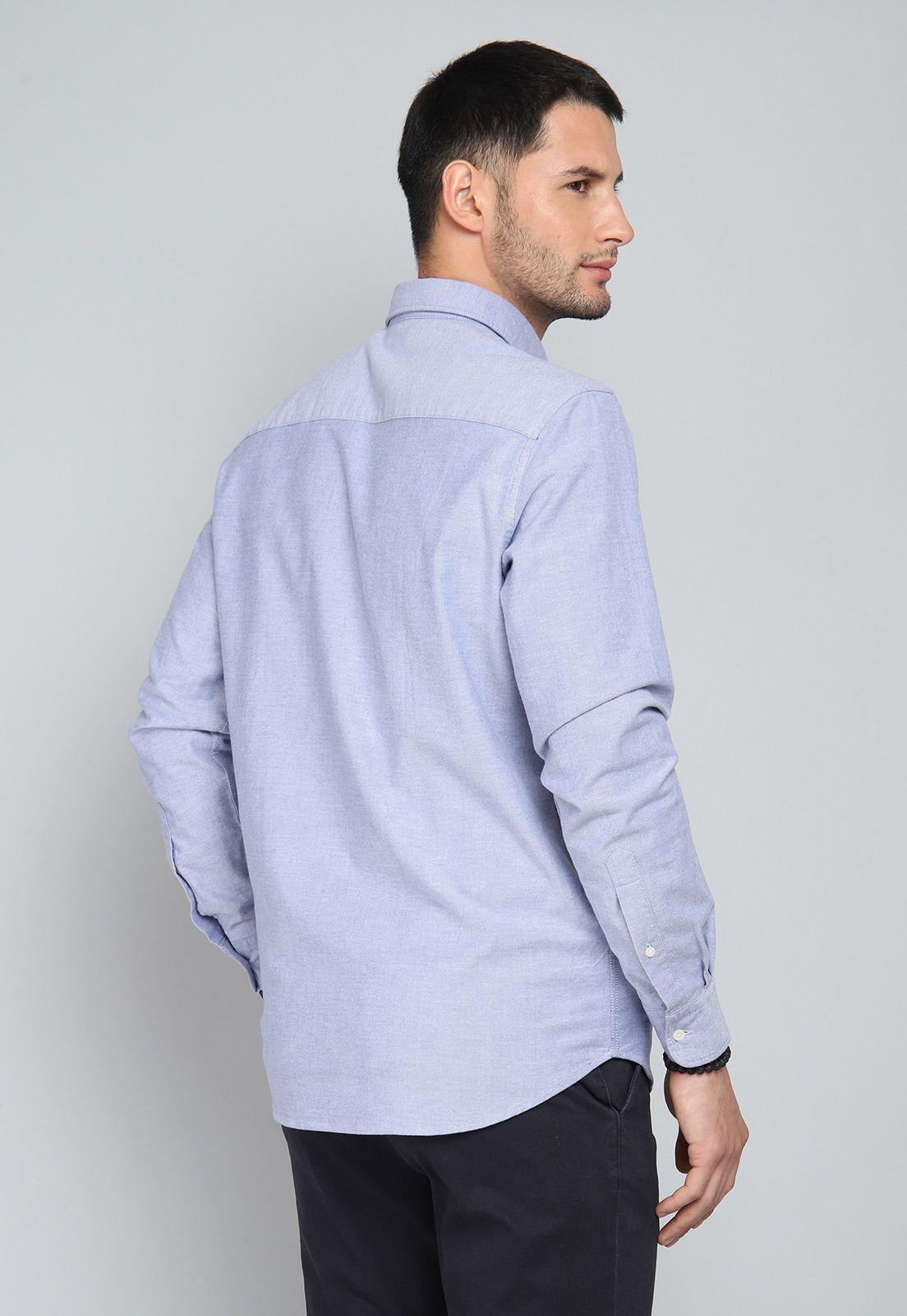 Camisa Hombre Arrow Oxford Spandex Elasticada Azul-2