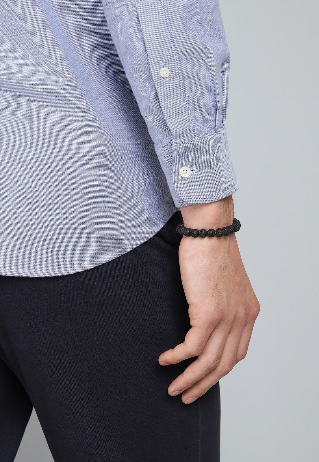 Camisa Hombre Arrow Oxford Spandex Elasticada Azul-5