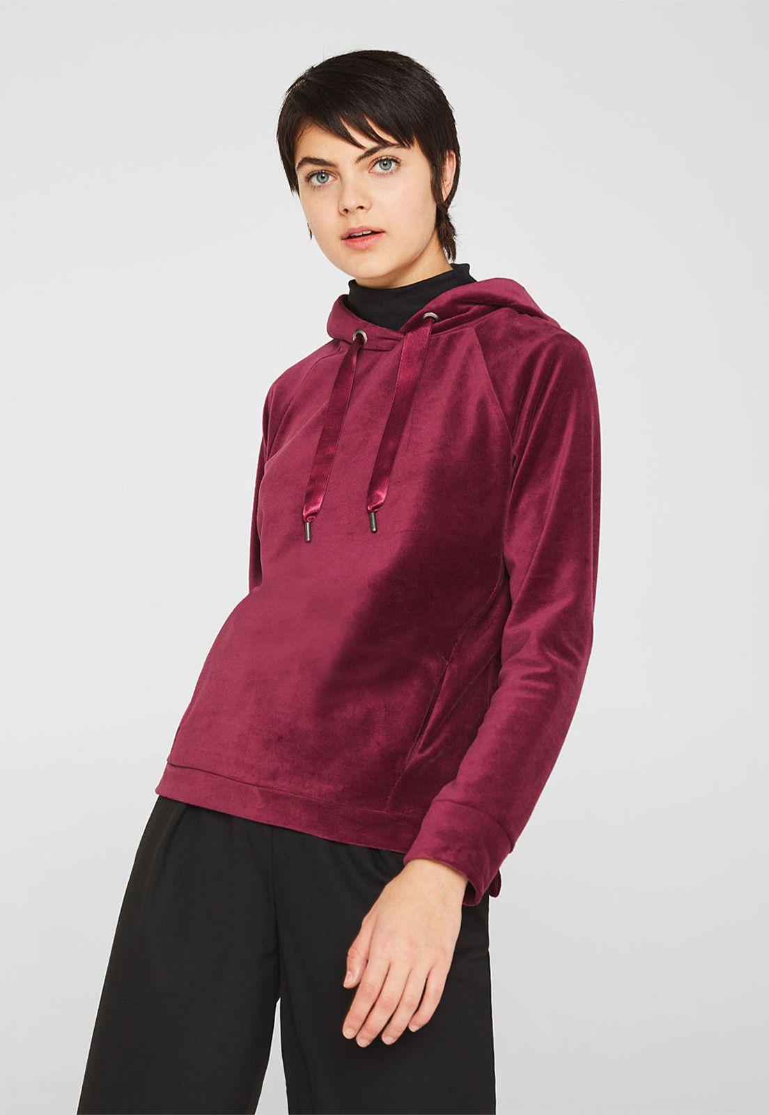 Polerón Con Capucha Terciopelo Esprit-0