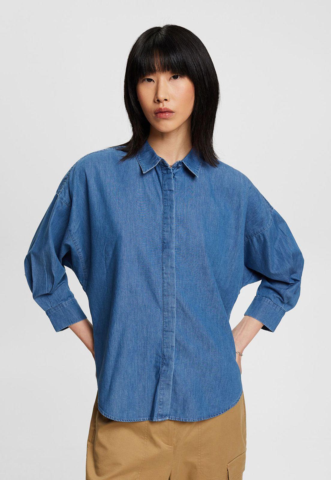Blusa De Mezclilla Mujer Esprit-0