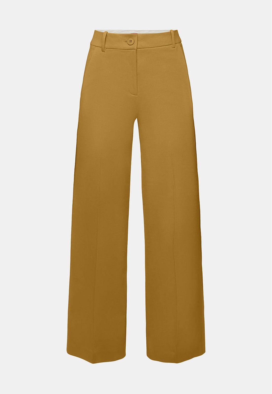 Pantalón corte recto y cintura con trabillas Mujer Esprit-4