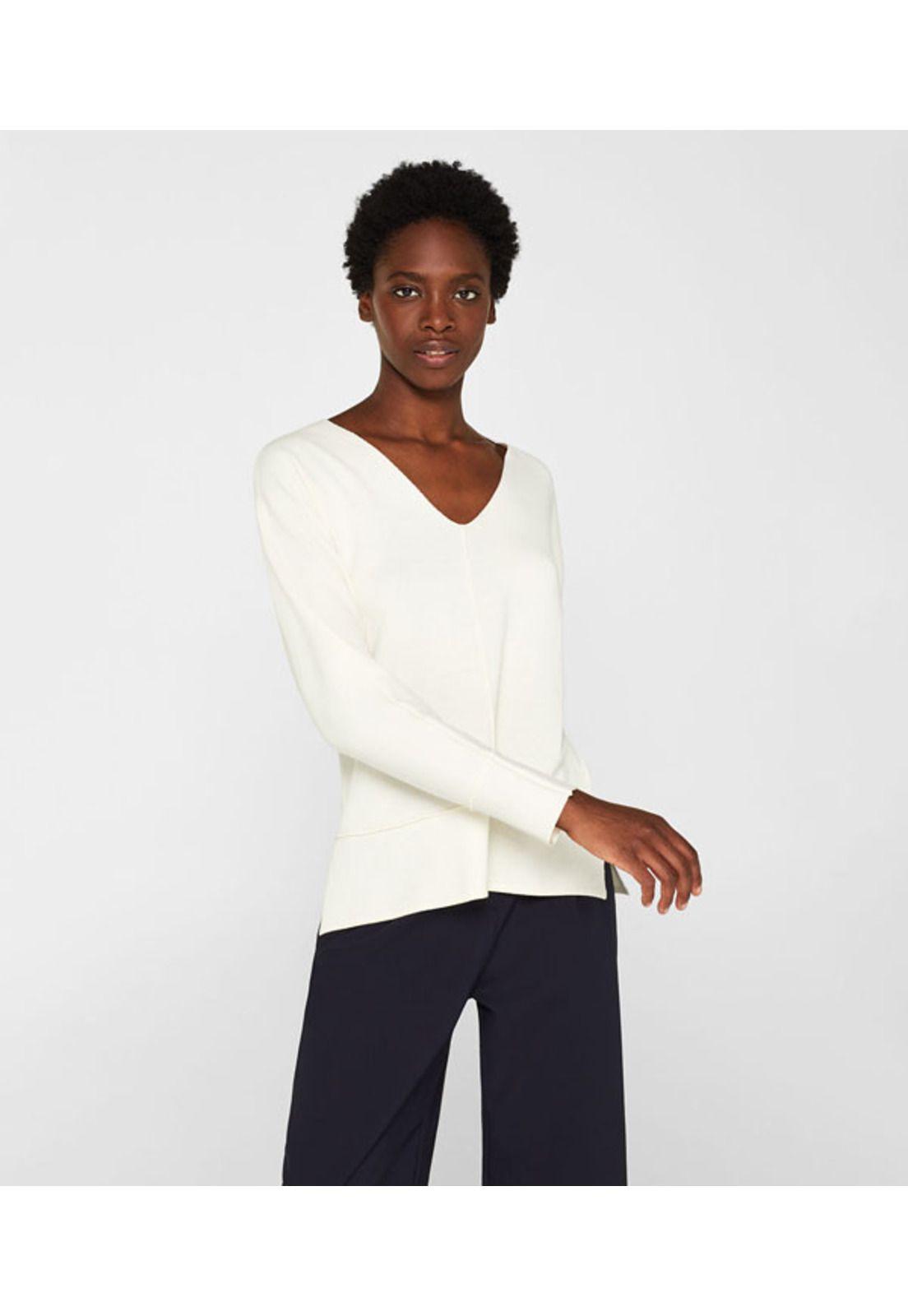 Sweater con mangas murciélago y costuras del revés-0