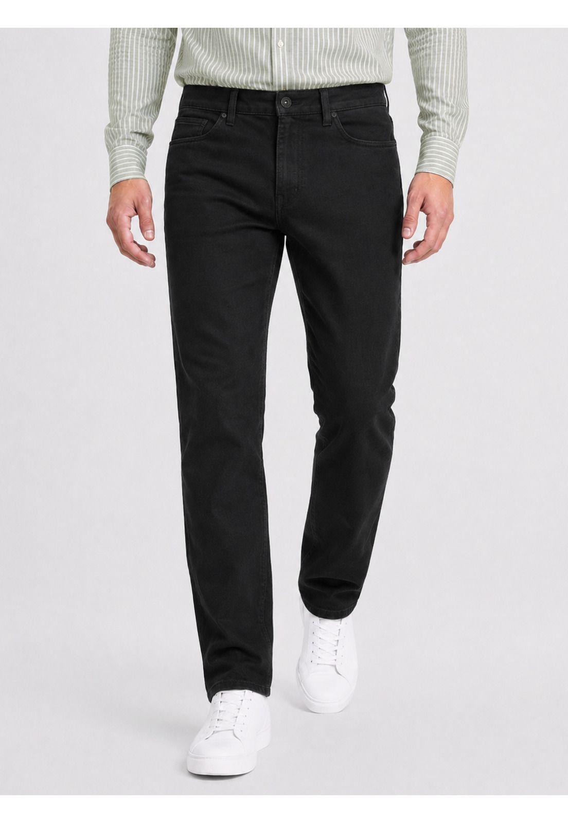 Pantalón Stone Wash Regular Fit Negro Piero Butti PBDVB05NE-0