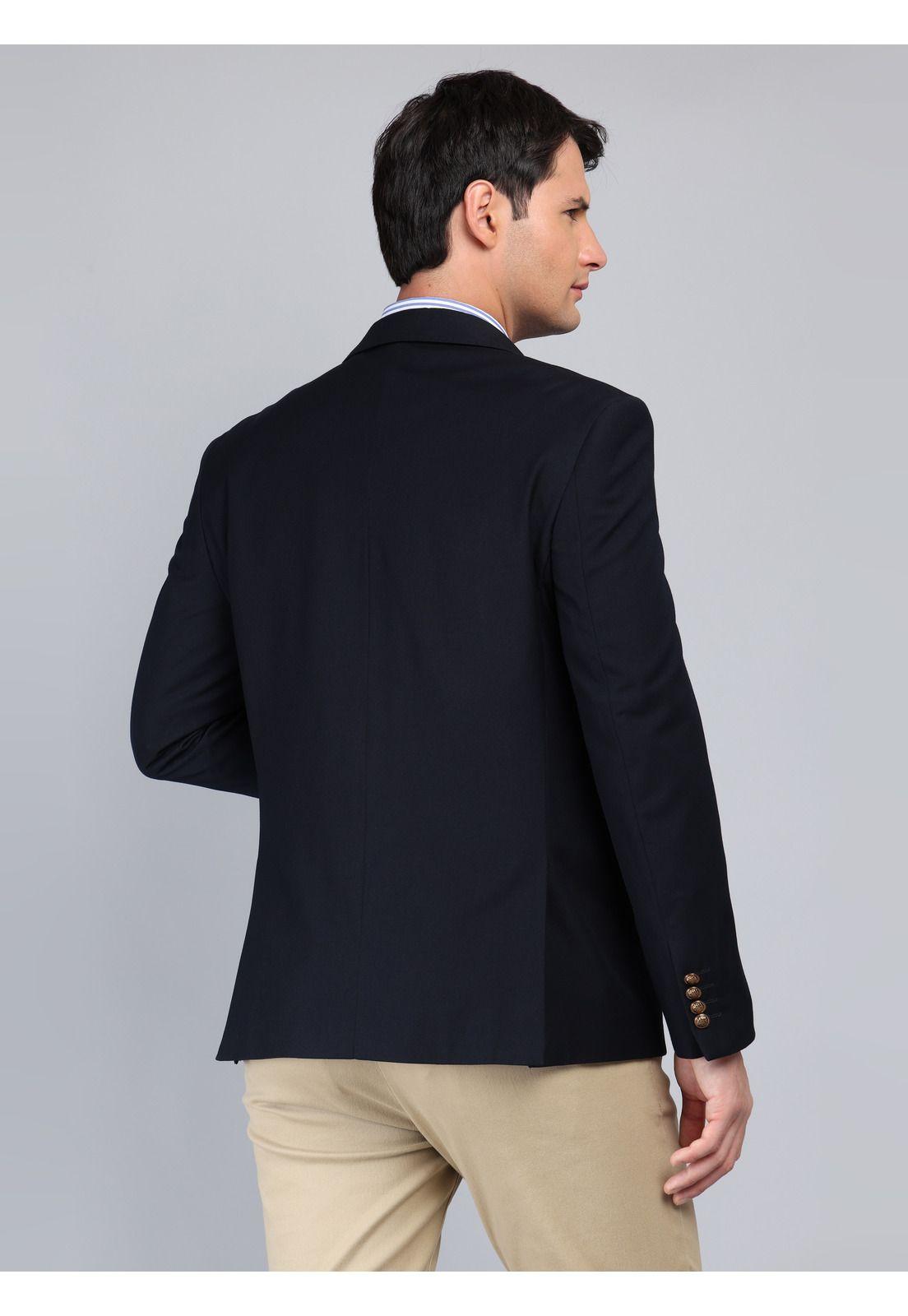Blazer Liso Poli Lana Tailored Fit Azul Marino Arrow 5033990NB-1