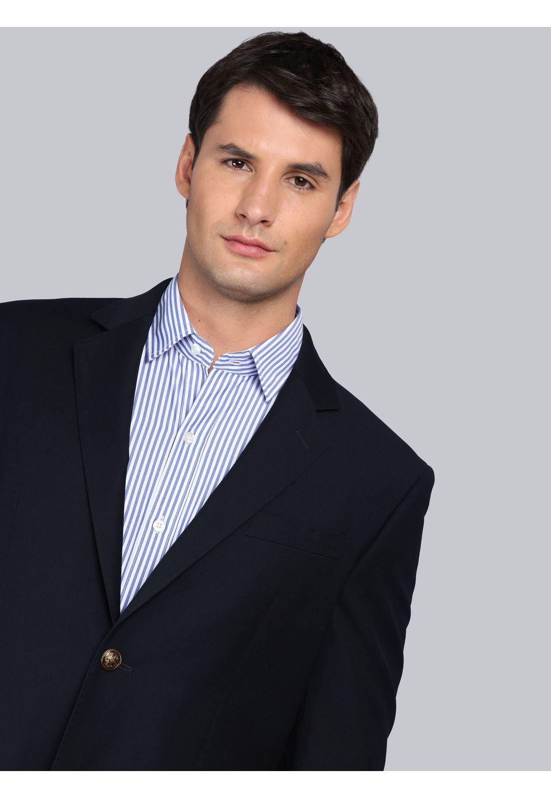 Blazer Liso Poli Lana Tailored Fit Azul Marino Arrow 5033990NB-2