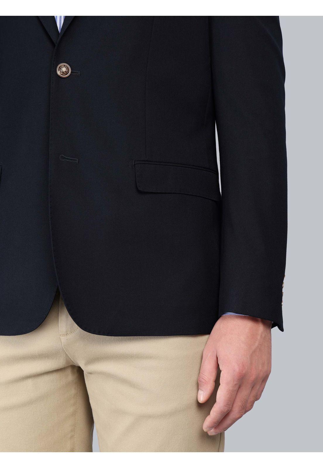 Blazer Liso Poli Lana Tailored Fit Azul Marino Arrow 5033990NB-5