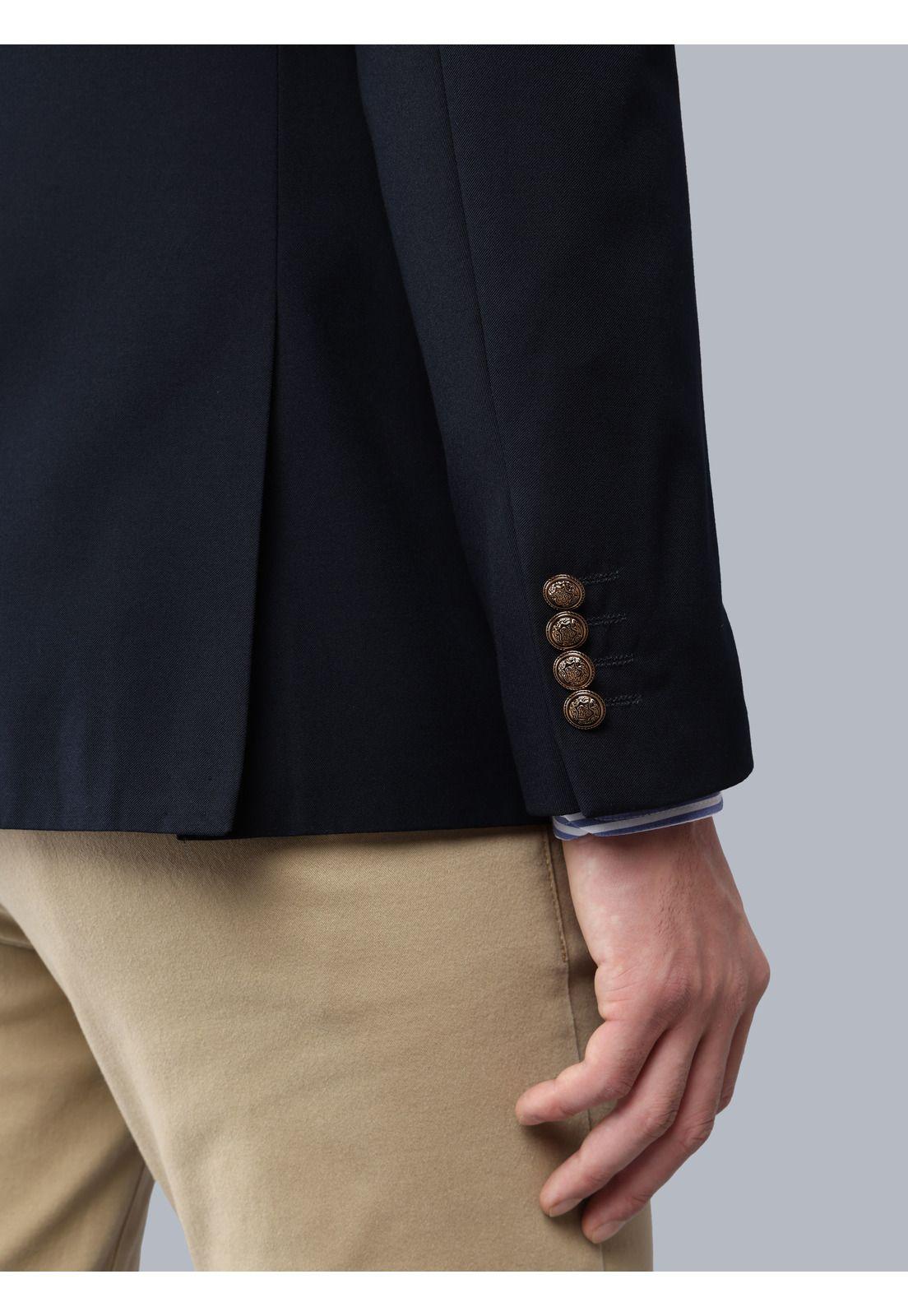 Blazer Liso Poli Lana Tailored Fit Azul Marino Arrow 5033990NB-6