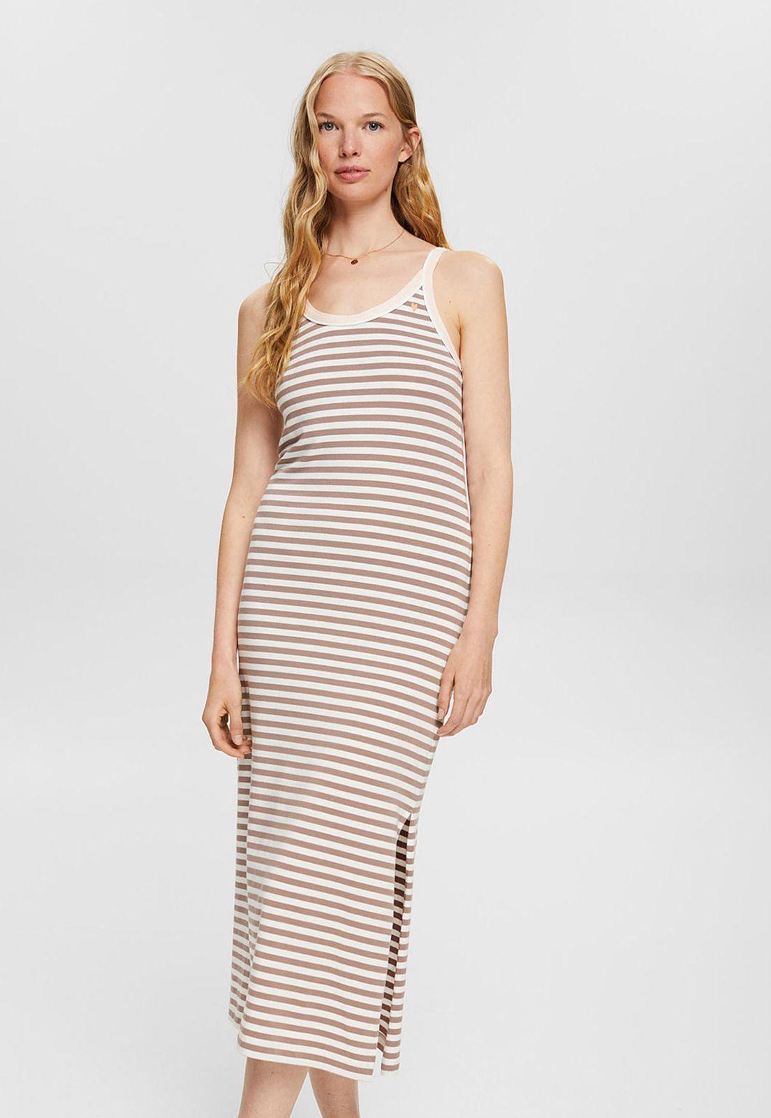 Vestido Con Estampado De Rayas Esprit-0