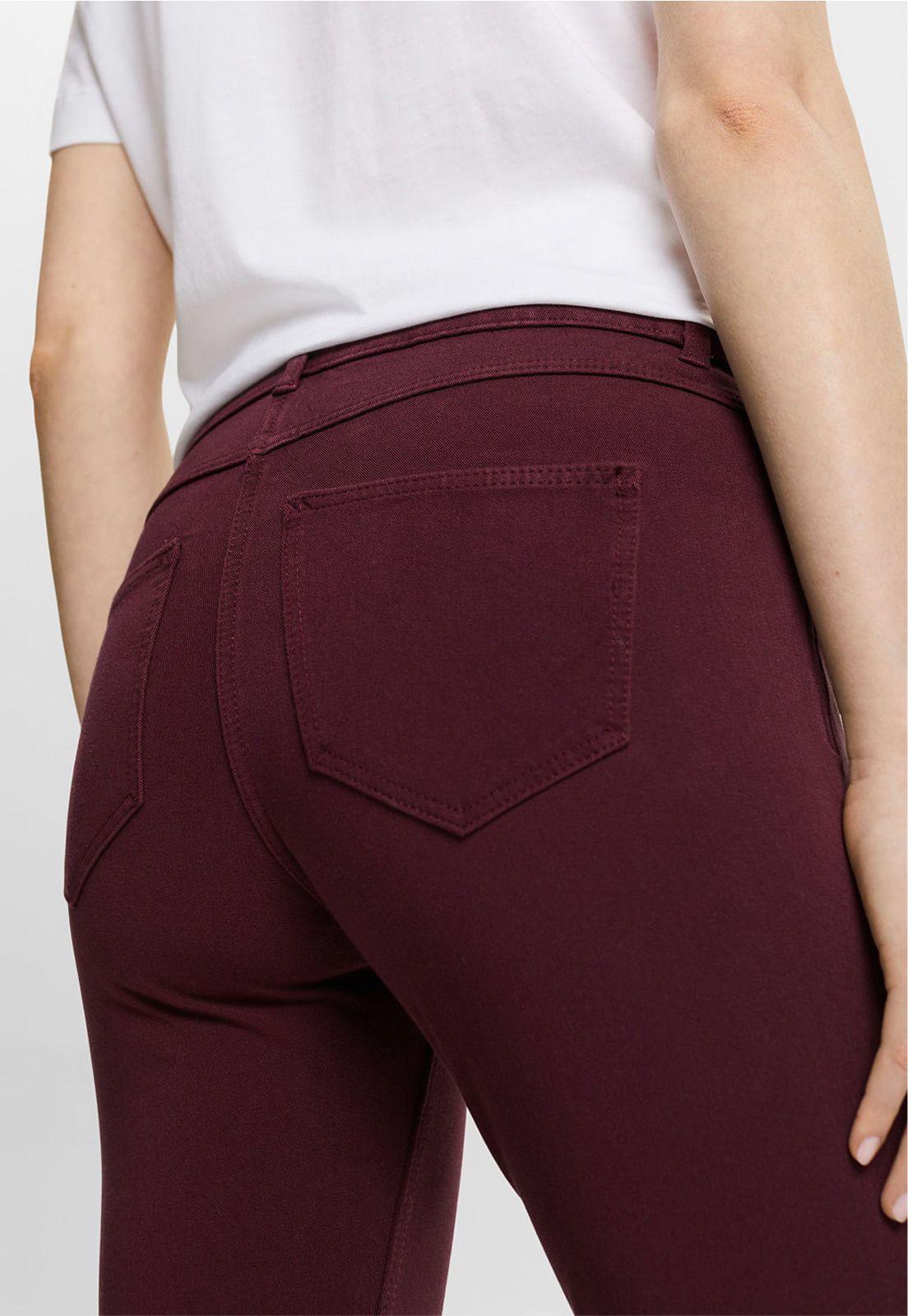 Pantalón de tejido elástico corte ajustado Mujer Esprit-3