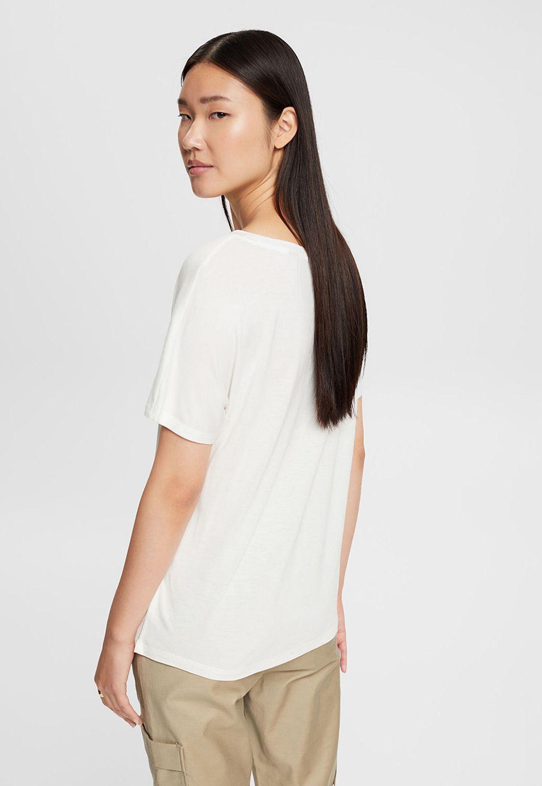 Polera Estampada Con Efectos Brillantes Mujer Esprit-1