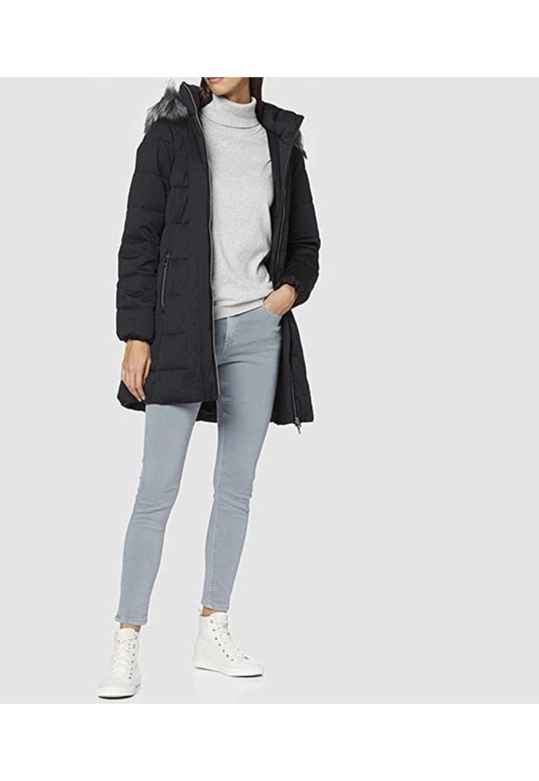 Parka larga con capucha-0