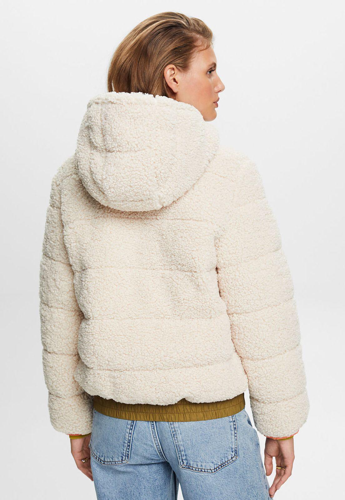 Chaqueta reversible con capucha de algodón Mujer Esprit-1