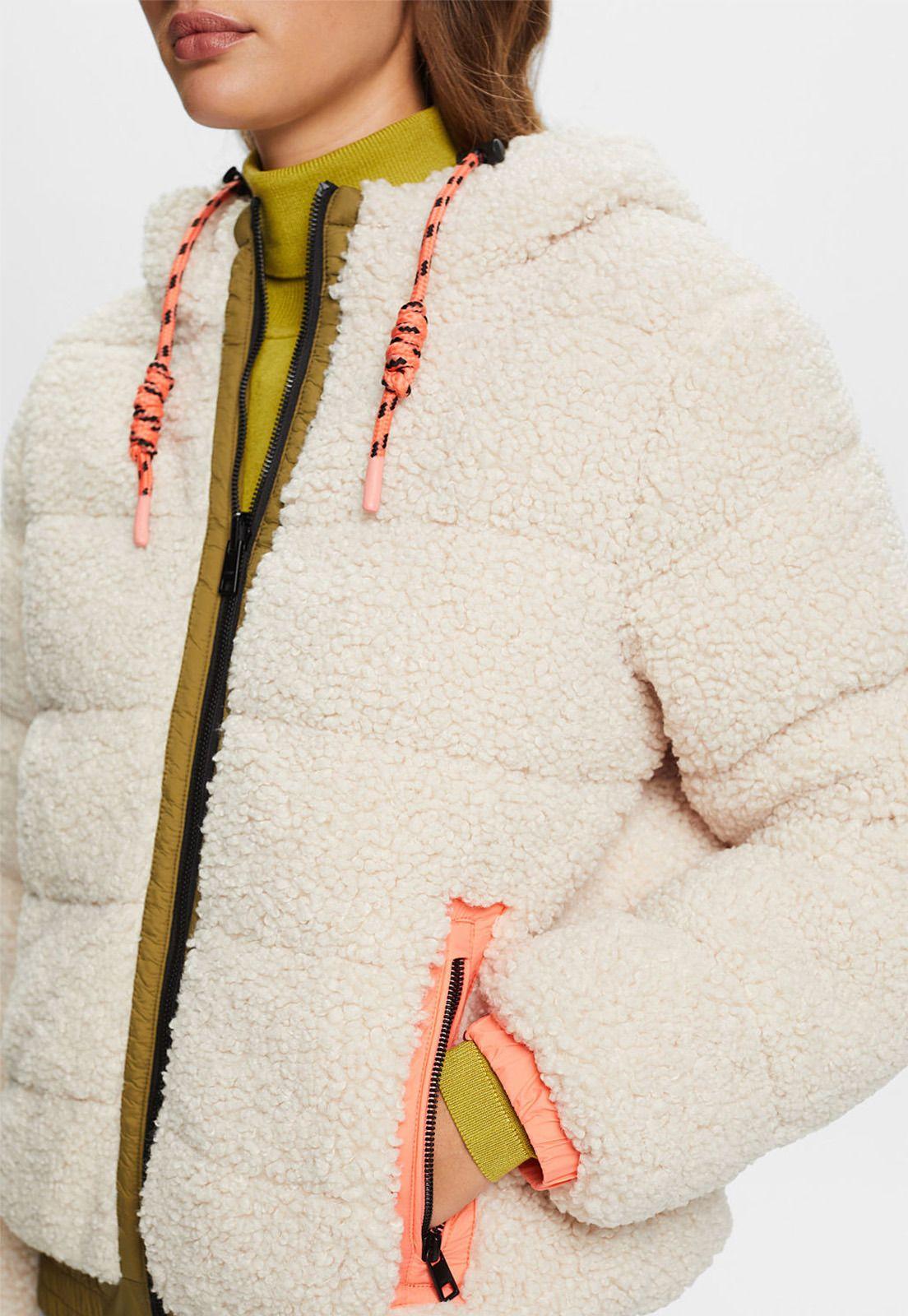 Chaqueta reversible con capucha de algodón Mujer Esprit-2