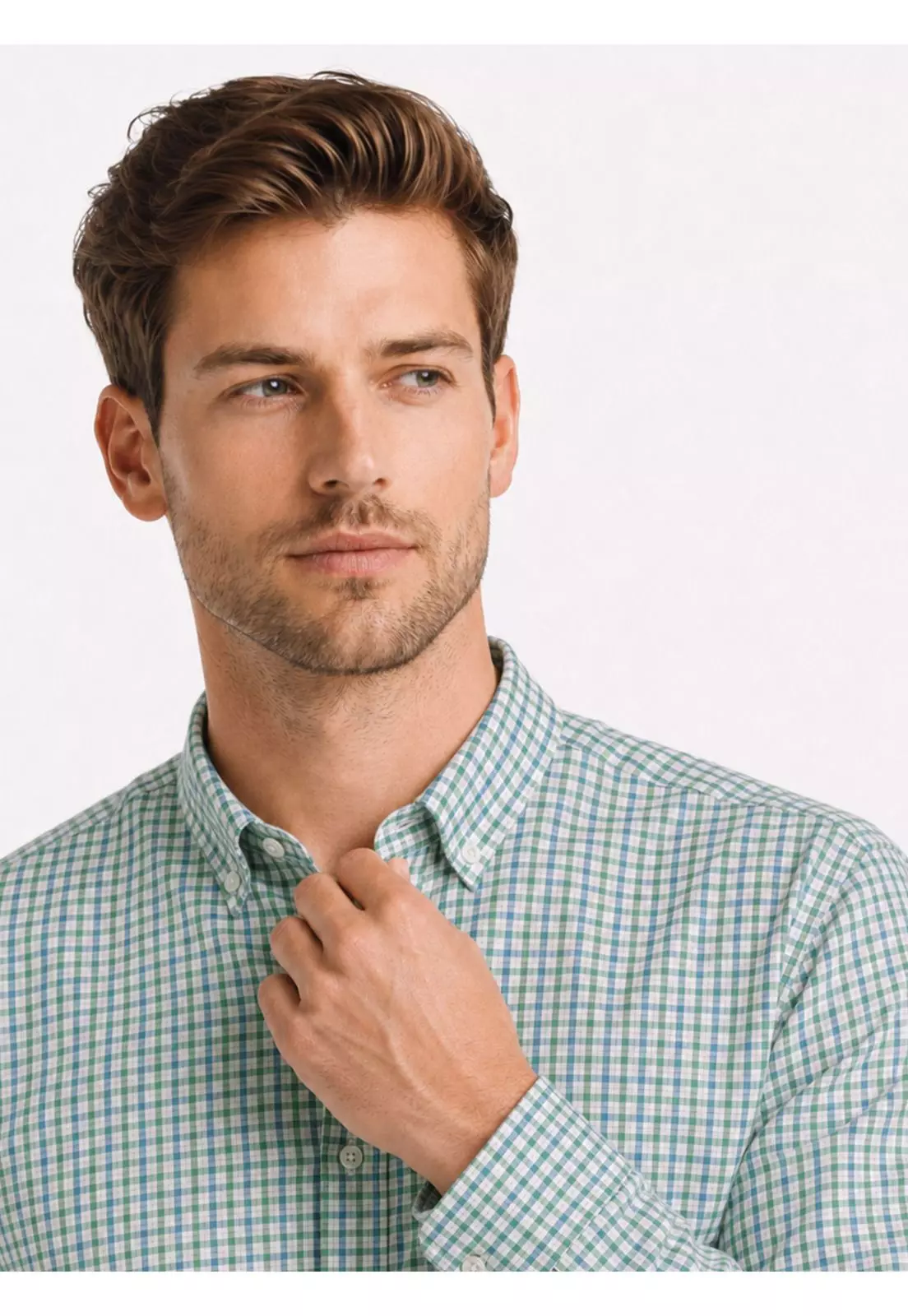 Camisa A Cuadros Regular Fit Verde Arrow CM34008AZ-2