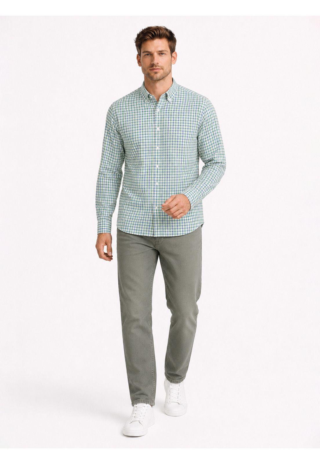 Camisa A Cuadros Regular Fit Verde Arrow CM34008AZ-3