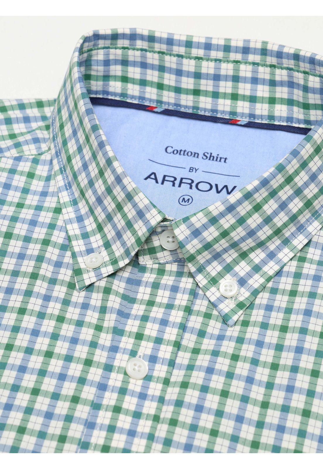 Camisa A Cuadros Regular Fit Verde Arrow CM34008AZ-4