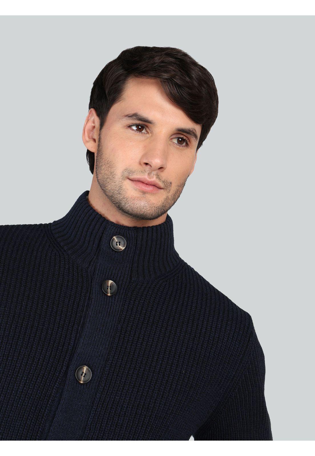 Cárdigan Cuello Alto Regular Fit Azul Arrow SW33010AZ-2