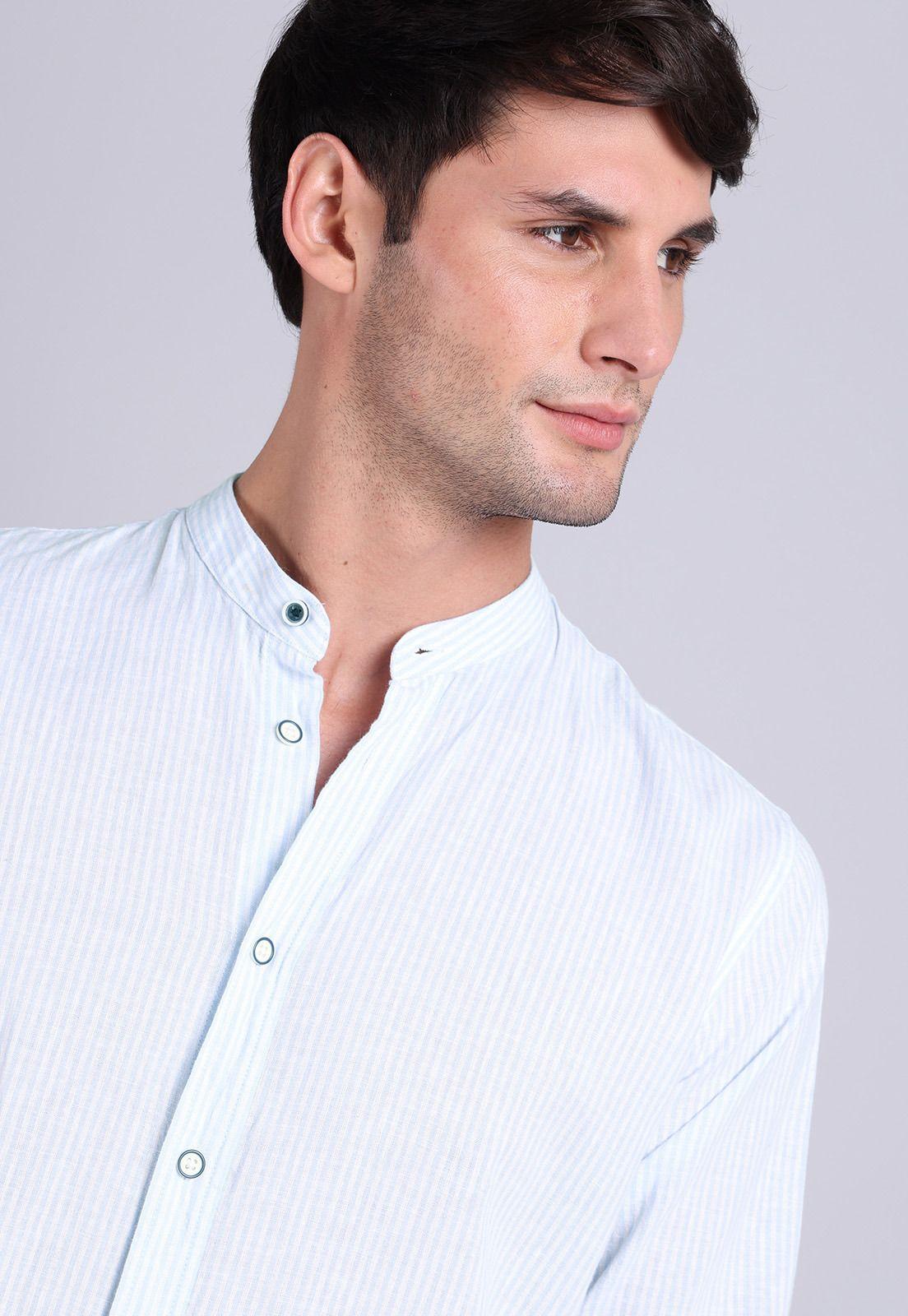 Camisa Cuello Mao Lino Soviet BVSHF27CE-2