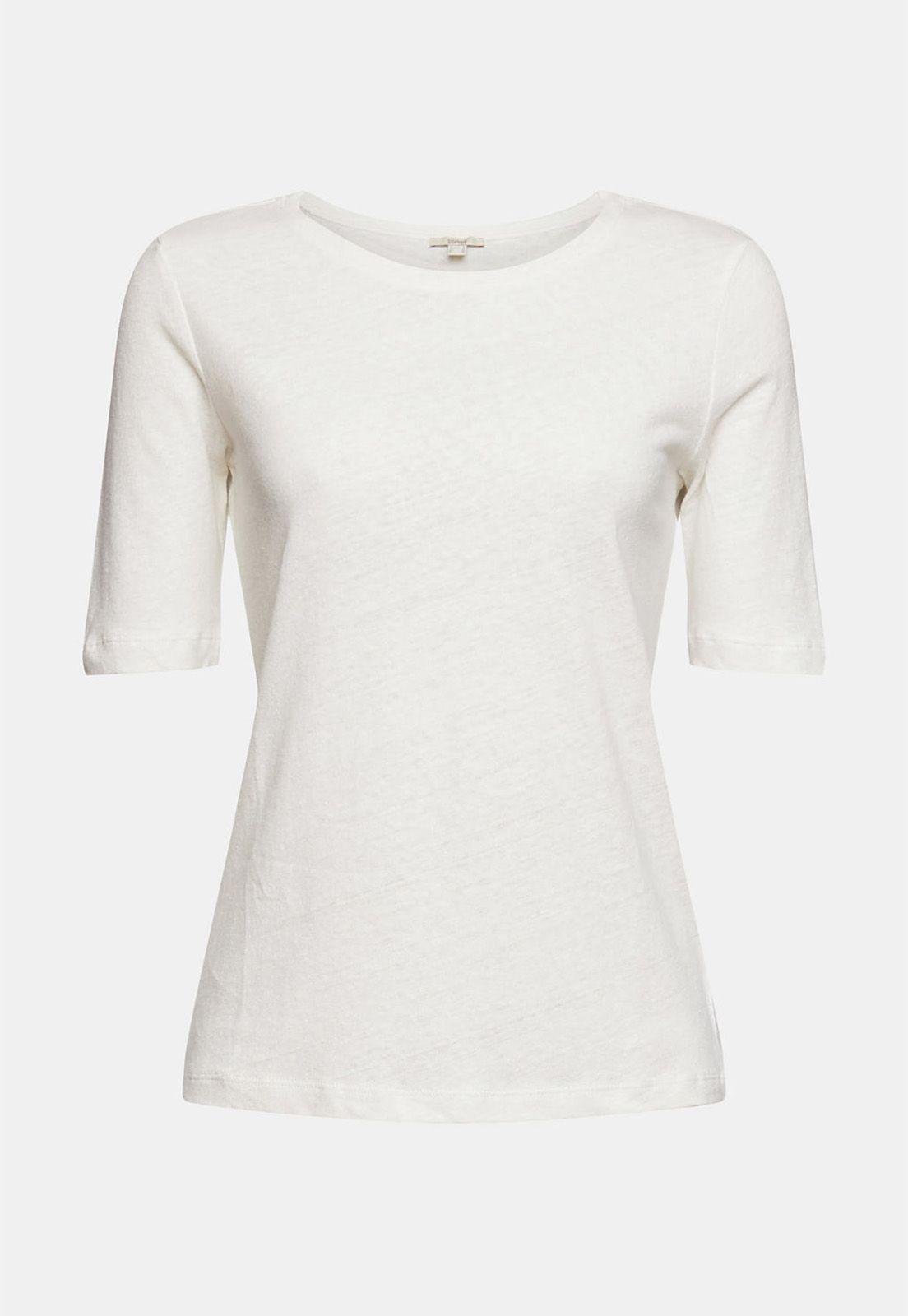 Polera Lisa De Lino Mixto Esprit Khaki-3