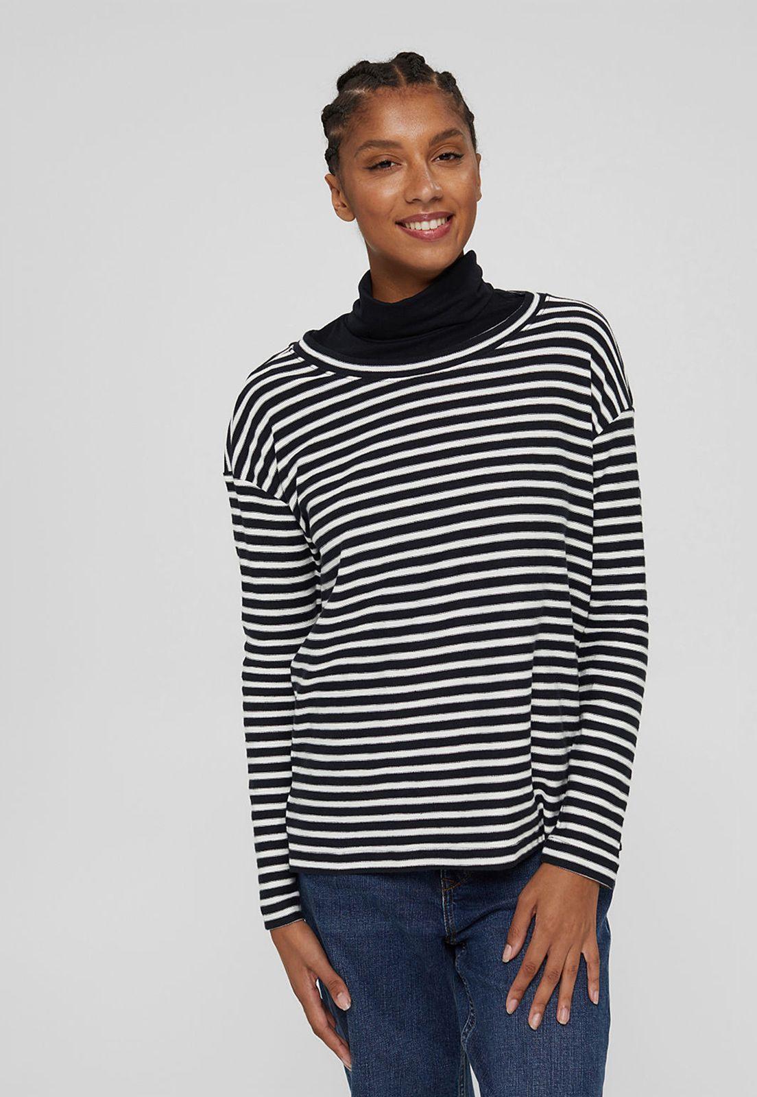 Polera Mujer Manga Larga A Rayas Esprit-0