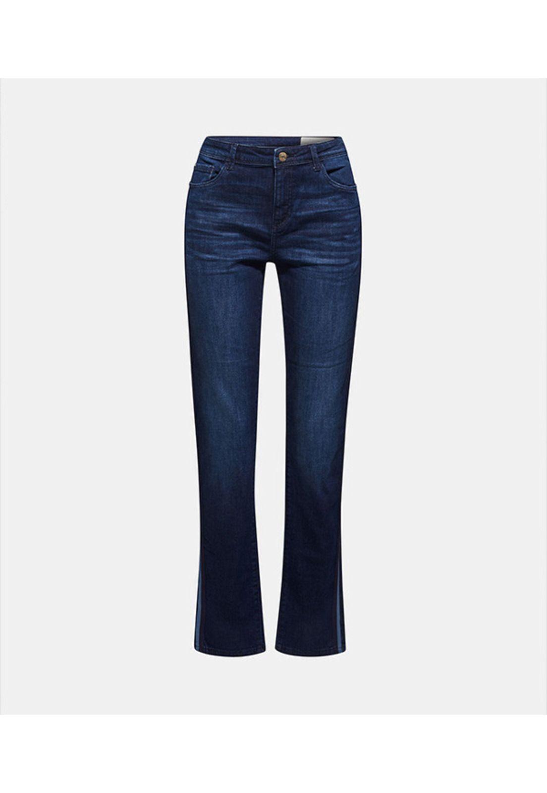 Jeans elásticos con rayas de cintas-3