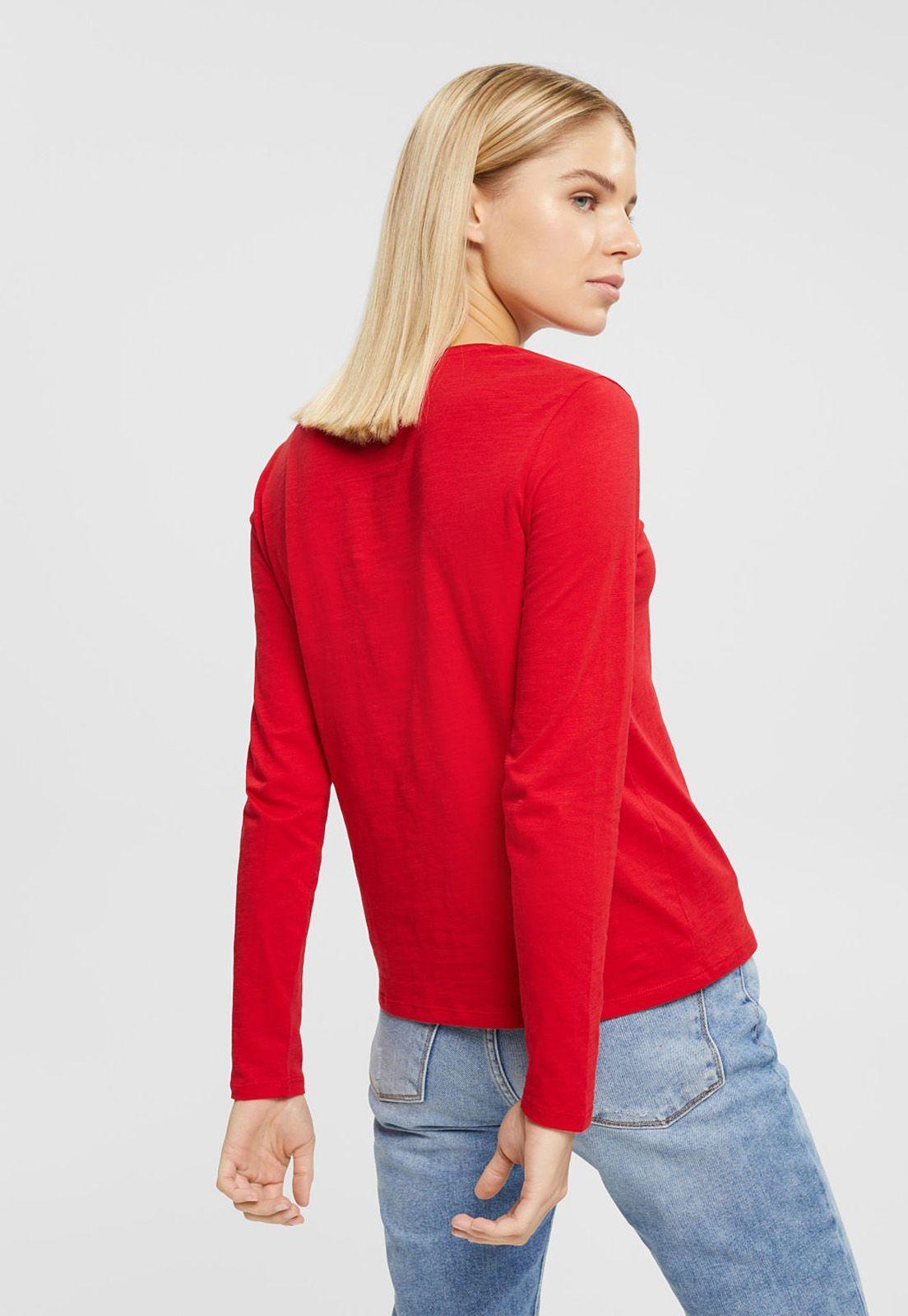 Polera De Algodón Manga Larga Mujer Esprit-1