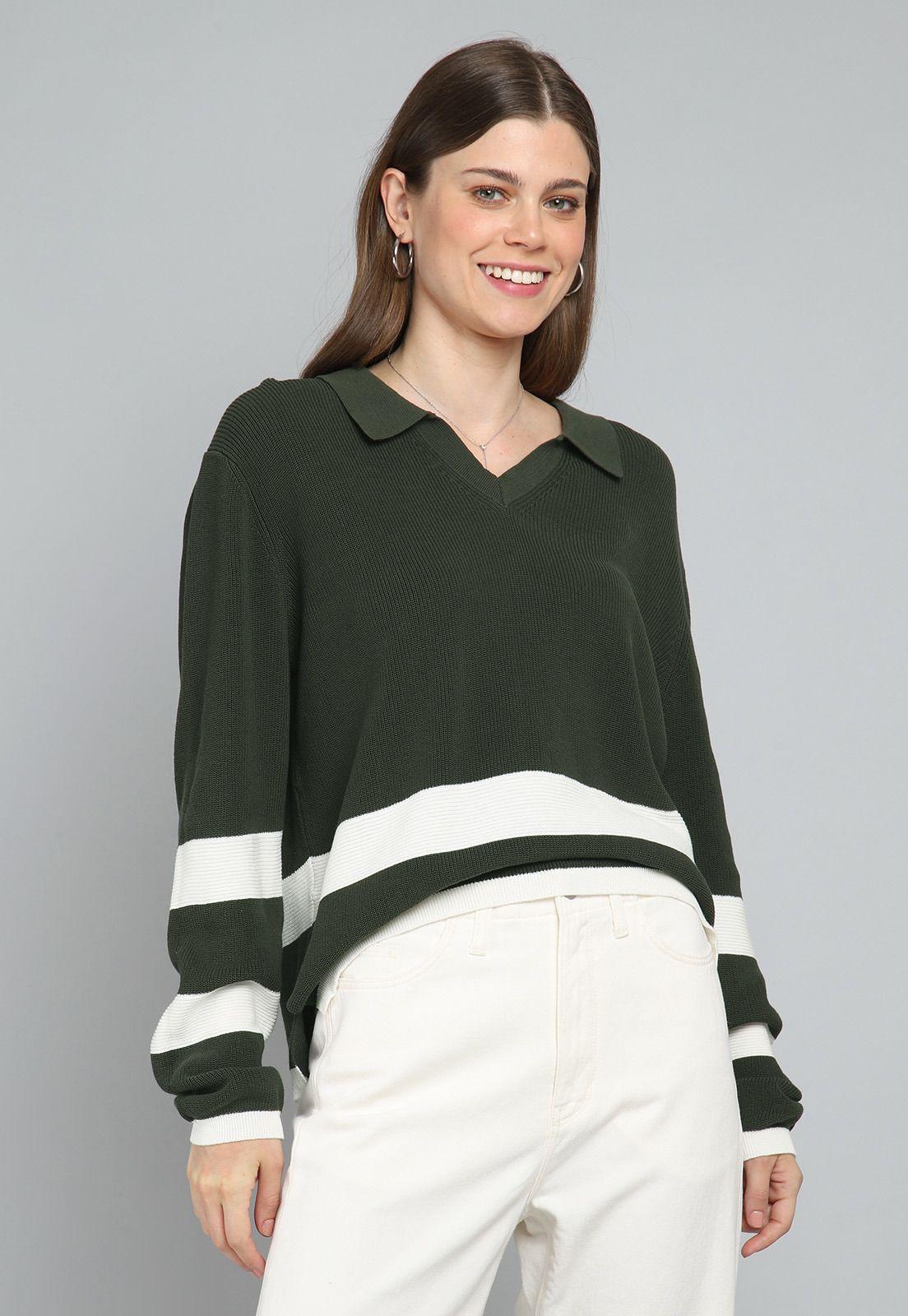 Sweater Cuello Camisero Mujer Esprit 084EE1I334-0
