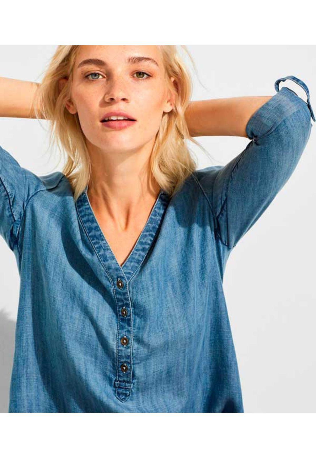 De TENCEL™: blusa de jeans-1