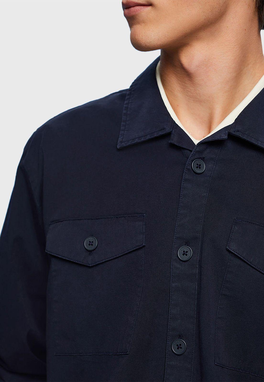 Camisa De Algodón Con Bolsillos Hombre Esprit-2