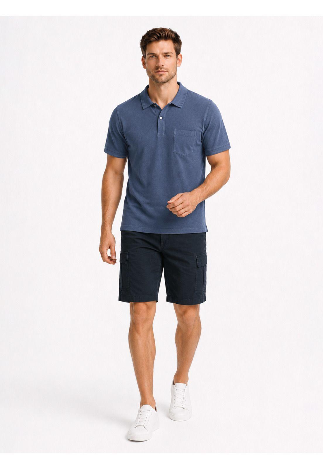 Polera Stone Wash Regular Fit Azul Arrow PO34041AZ-3