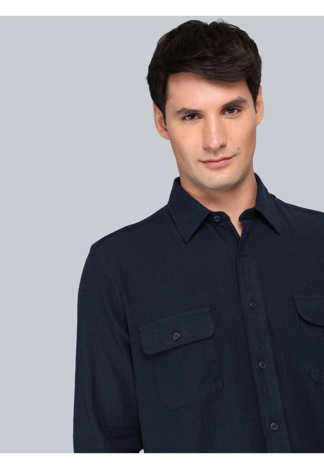 Camisa Texturada Regular Fit Azul Marino Arrow CM33043NB-2