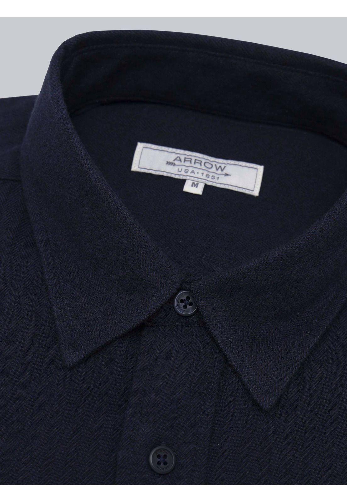 Camisa Texturada Regular Fit Azul Marino Arrow CM33043NB-4