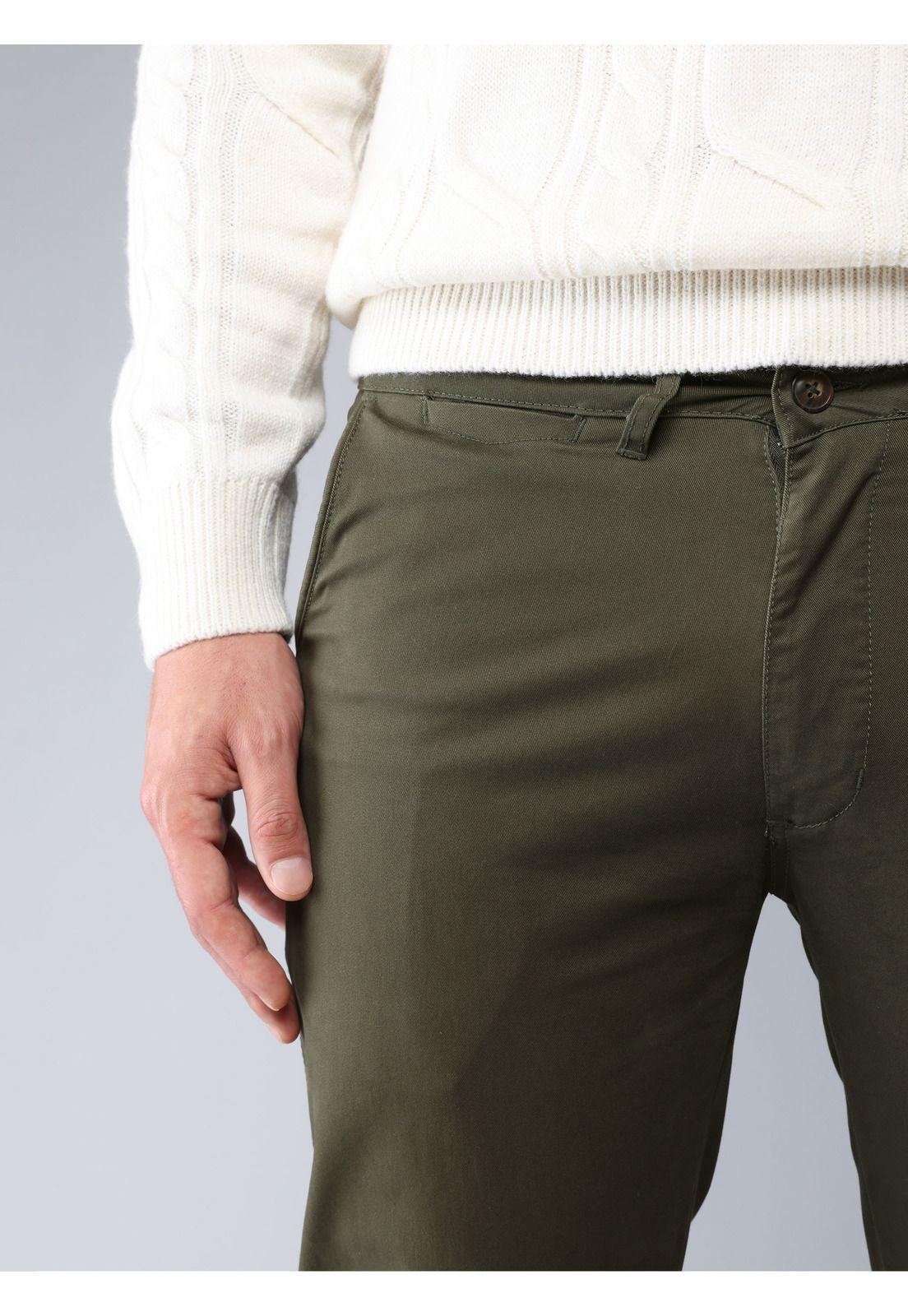 Pantalón Chino Spandex Regular Fit Verde Soviet SCIB100VE-2