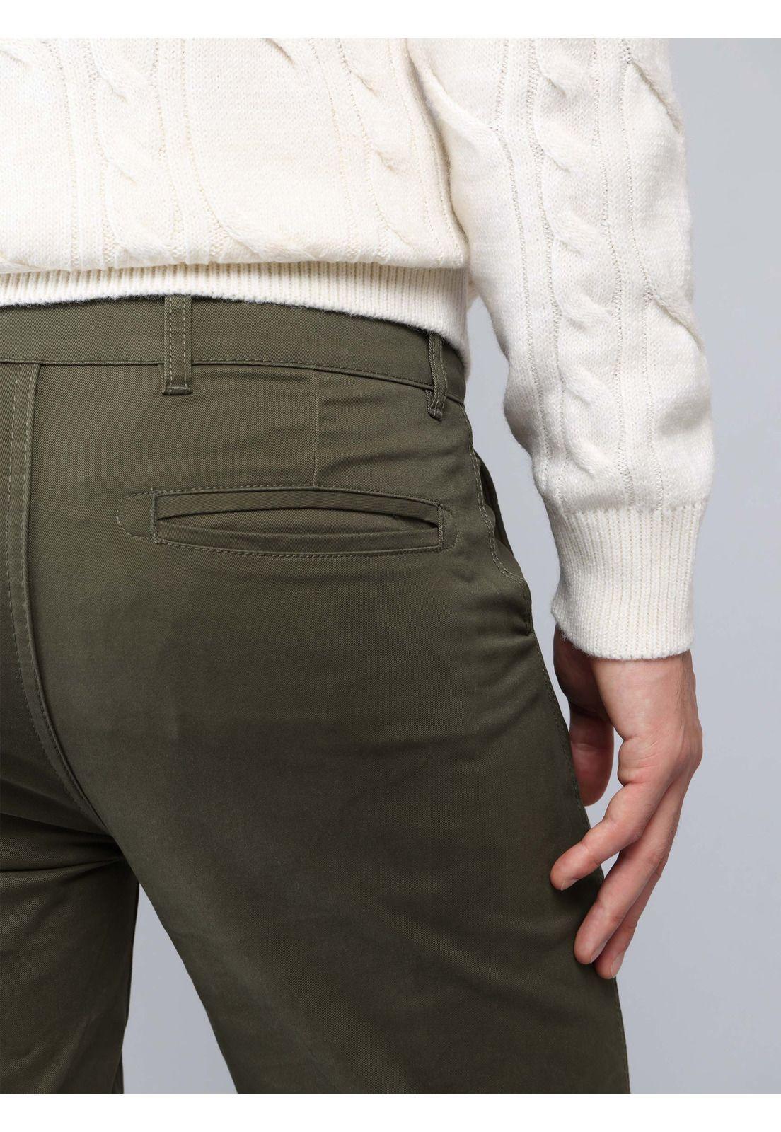 Pantalón Chino Spandex Regular Fit Verde Soviet SCIB100VE-4