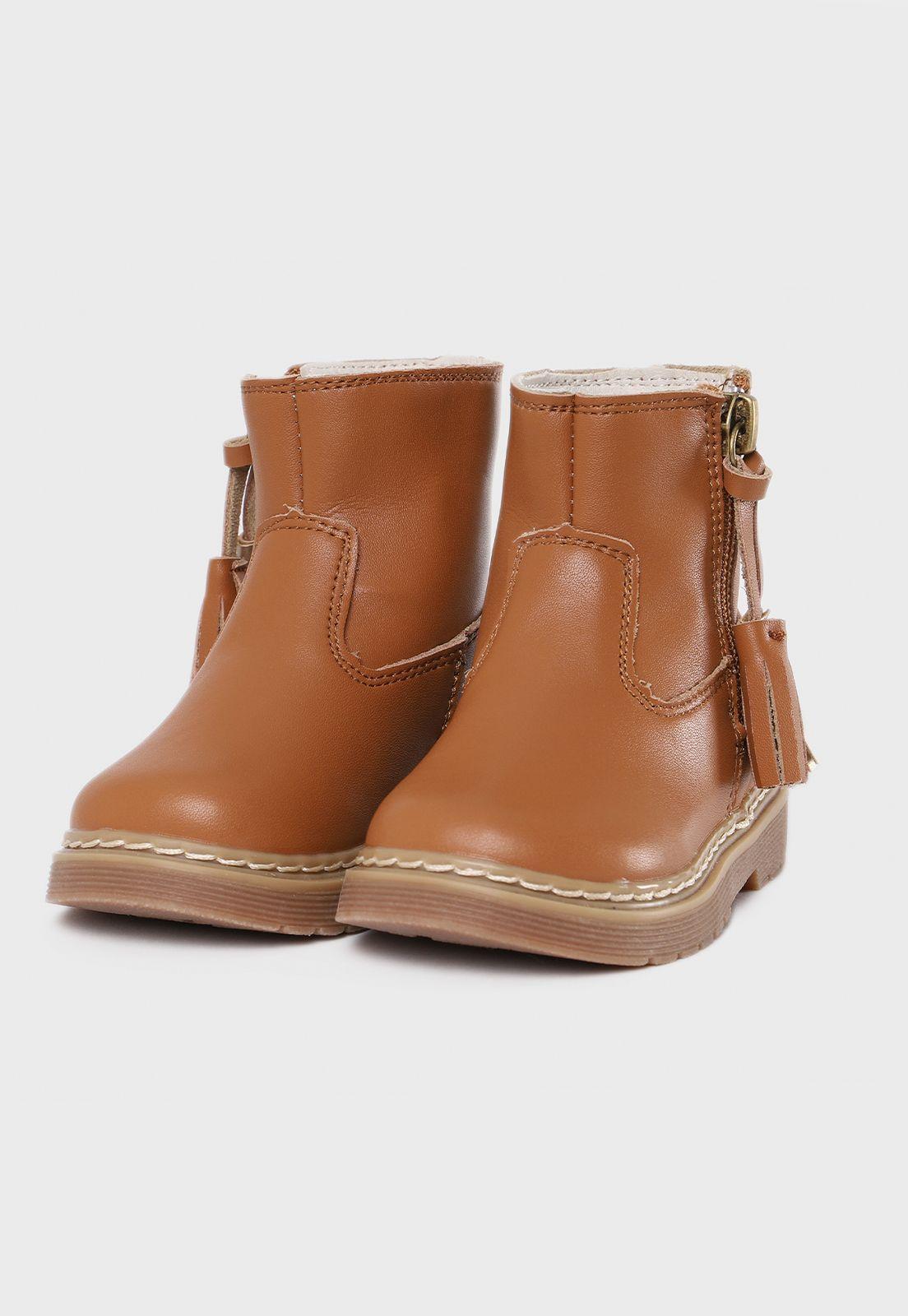 Bota Con Capellada De Cuero Niña Osito-2