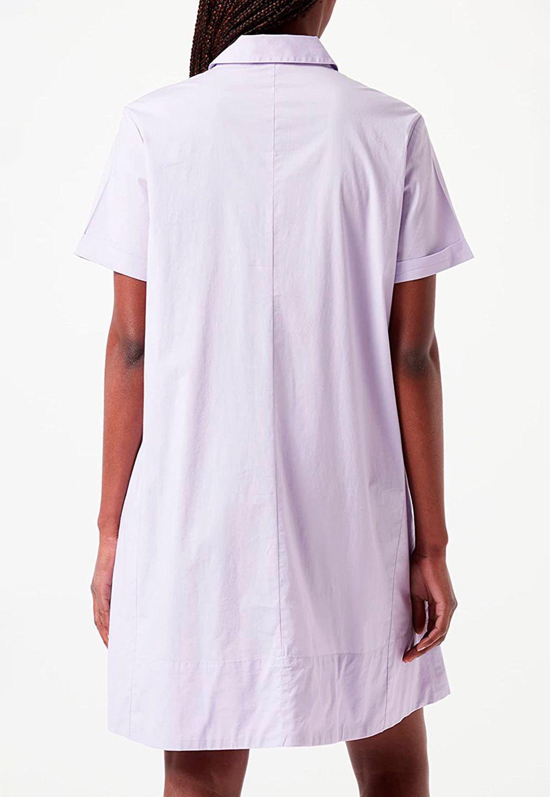 Vestido Camisero De Algodón Elástico Esprit Azul marino-5