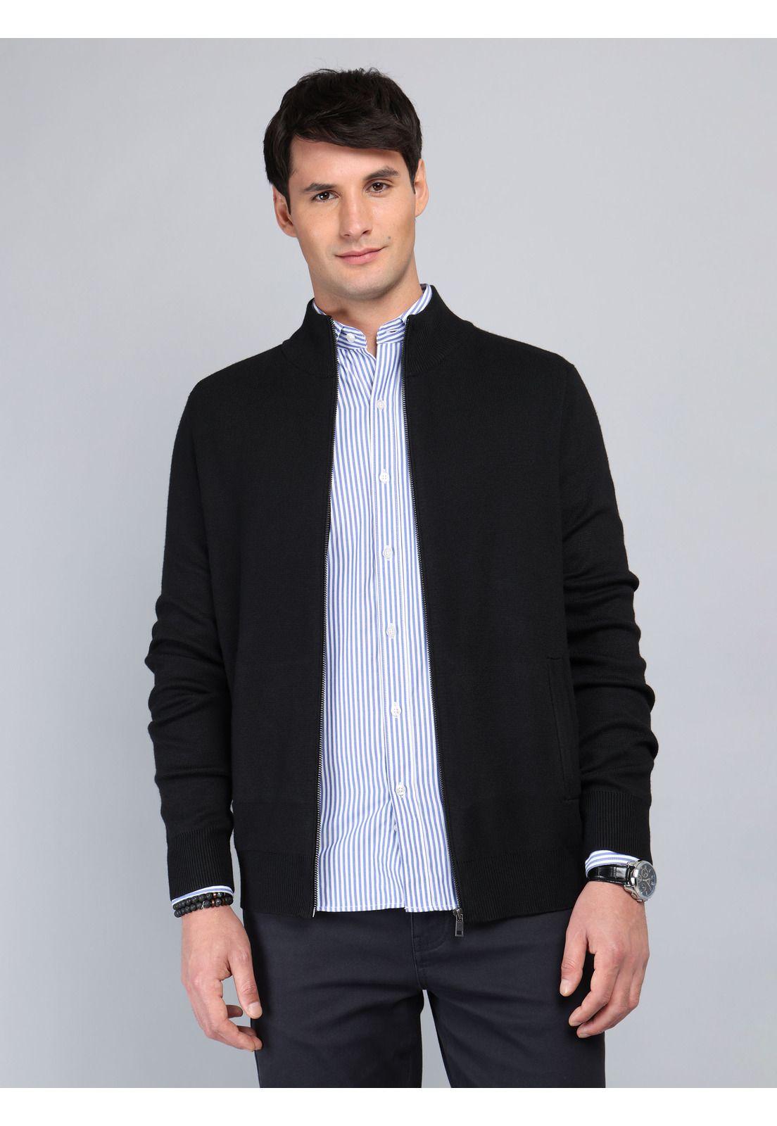 Sweater Cuello Alto Regular Fit Negro Arrow SW33013NE-5