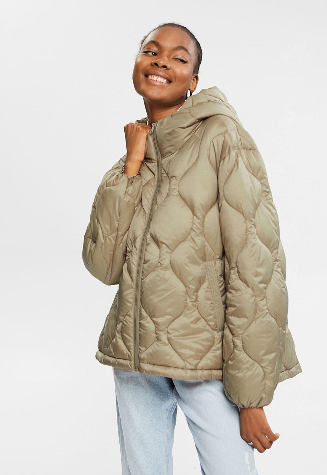 Chaqueta Acolchada Con Capucha Mujer Esprit-0