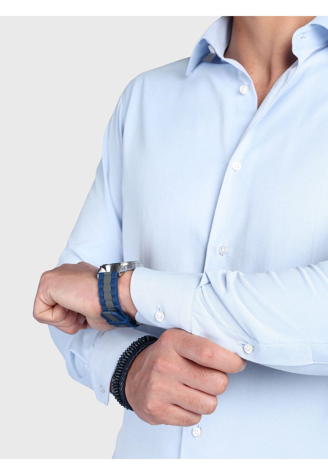 Camisa Texturada Slim Fit Celeste Arrow CMI3330CE-5