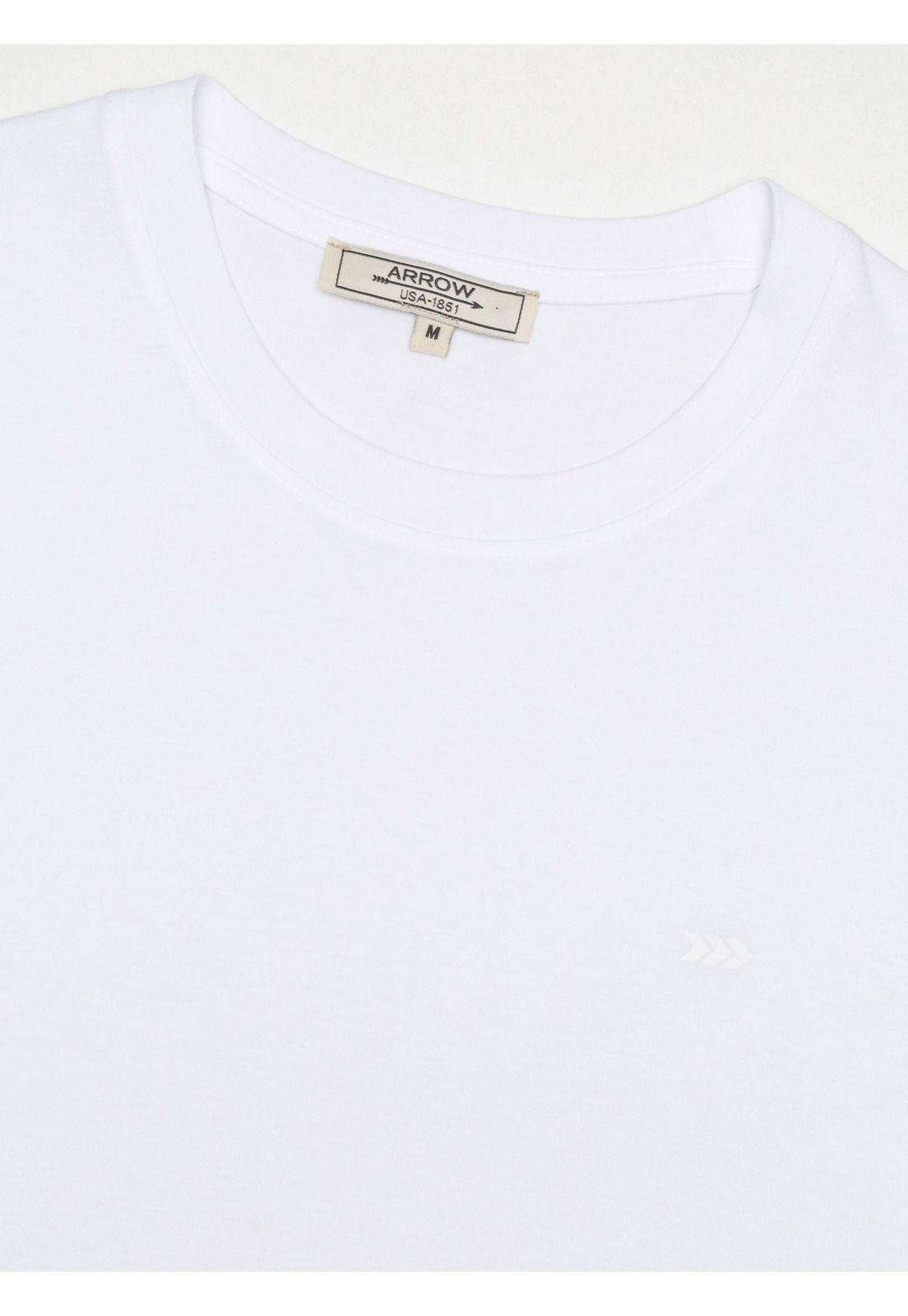 Polera Algodón-Modal Lisa Regular Fit Blanco Arrow PO34042BL-4