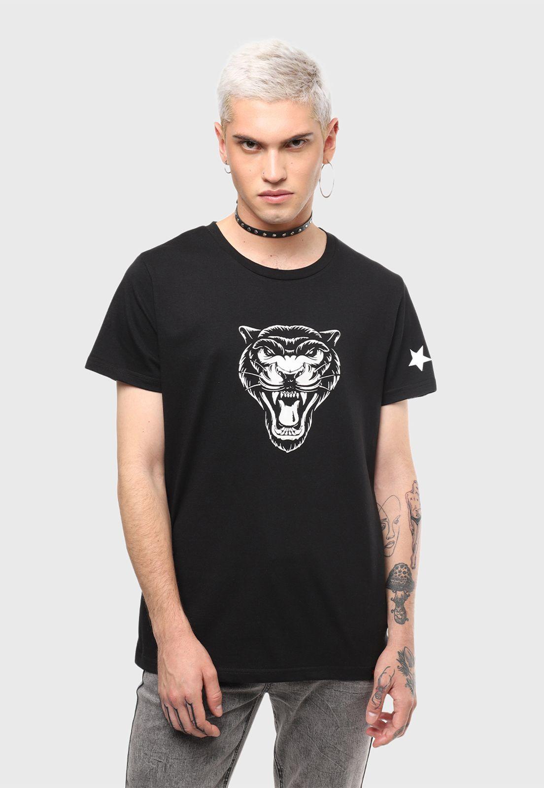 Polera Manga Corta Negro Soviet-0