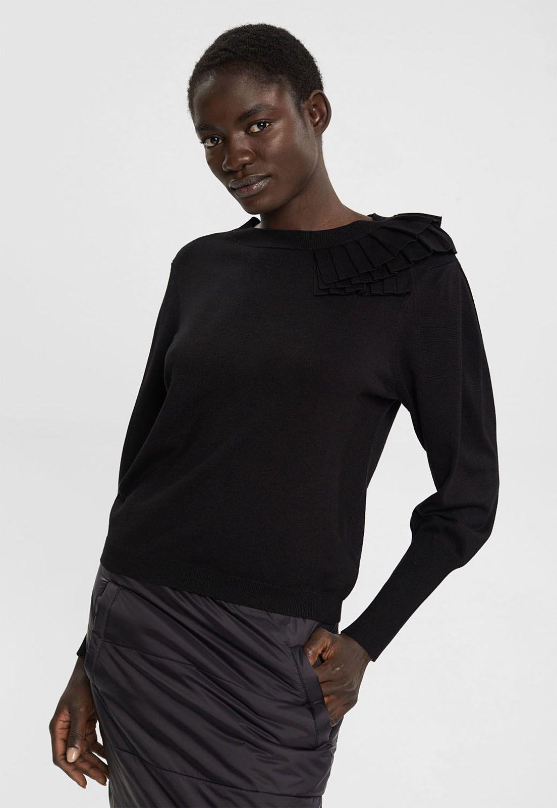 Sweater Con Tejido Fruncido Mujer Esprit-0