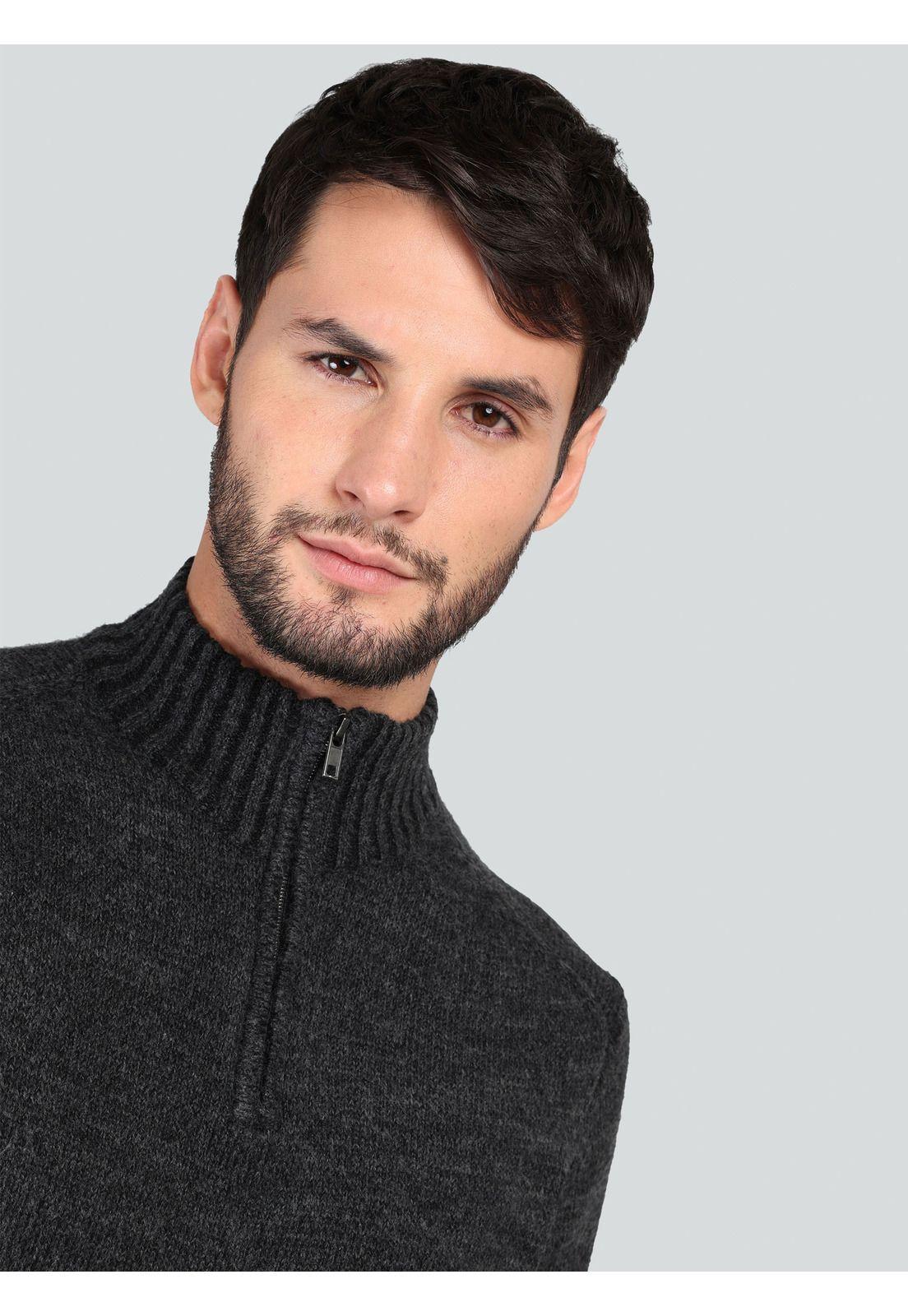 Sweater Cuello Alto Regular Fit Gris Oscuro Arrow SW33098GO-2