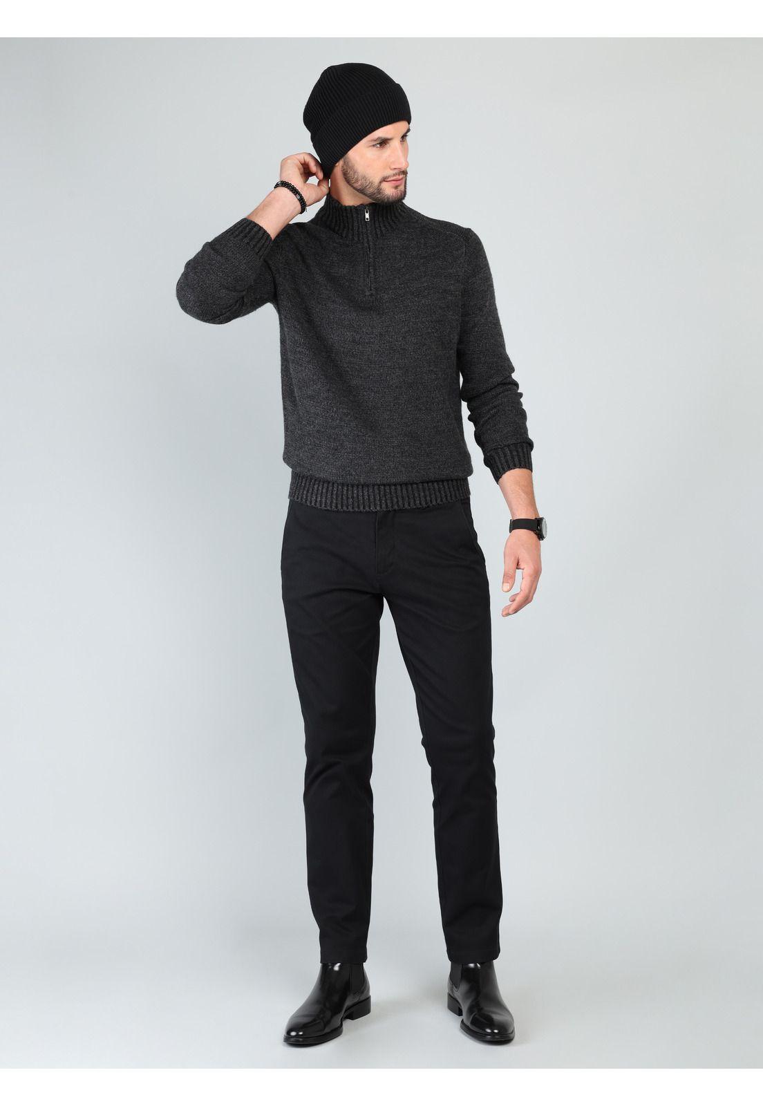 Sweater Cuello Alto Regular Fit Gris Oscuro Arrow SW33098GO-3