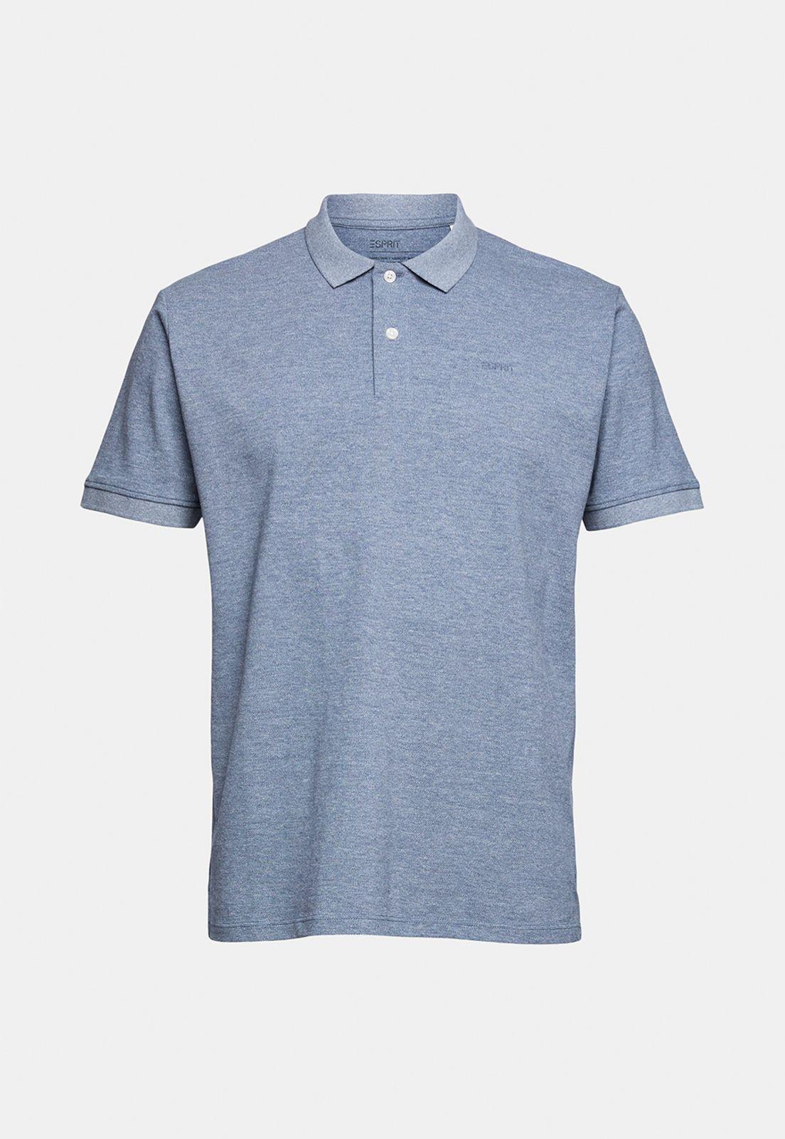 Polo En Mezcla De Algodón Ecológico Esprit Azul oscuro-3