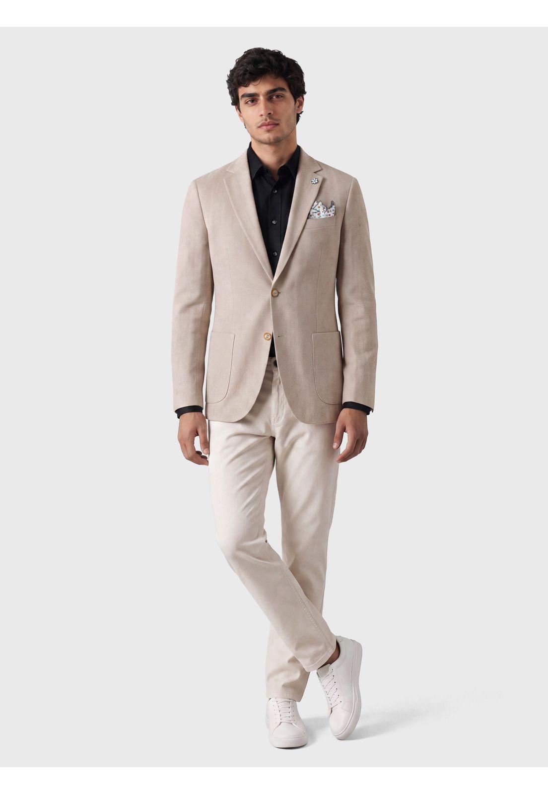 Blazer Lino-Algodón Tailored Fit Café Arrow BZI3420CA-3