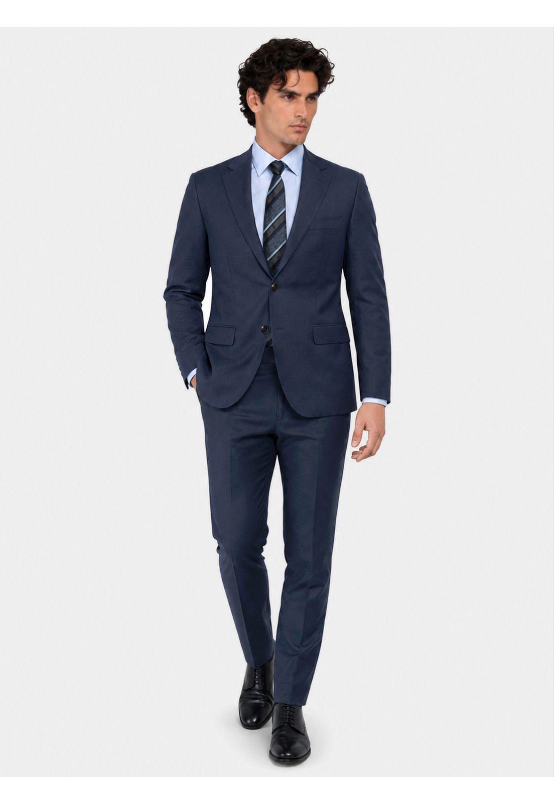Traje Lana Texturado Tailored Fit Azul Arrow AM3402AZ-0