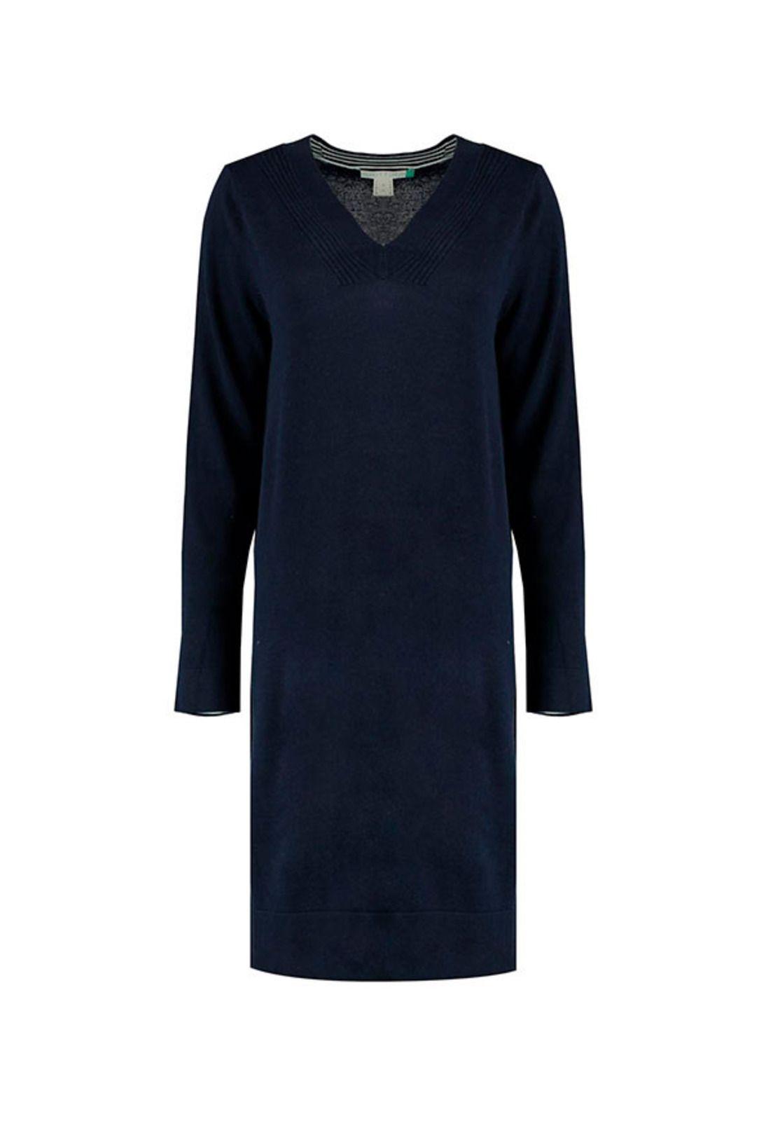 Vestido de punto cuello V-0
